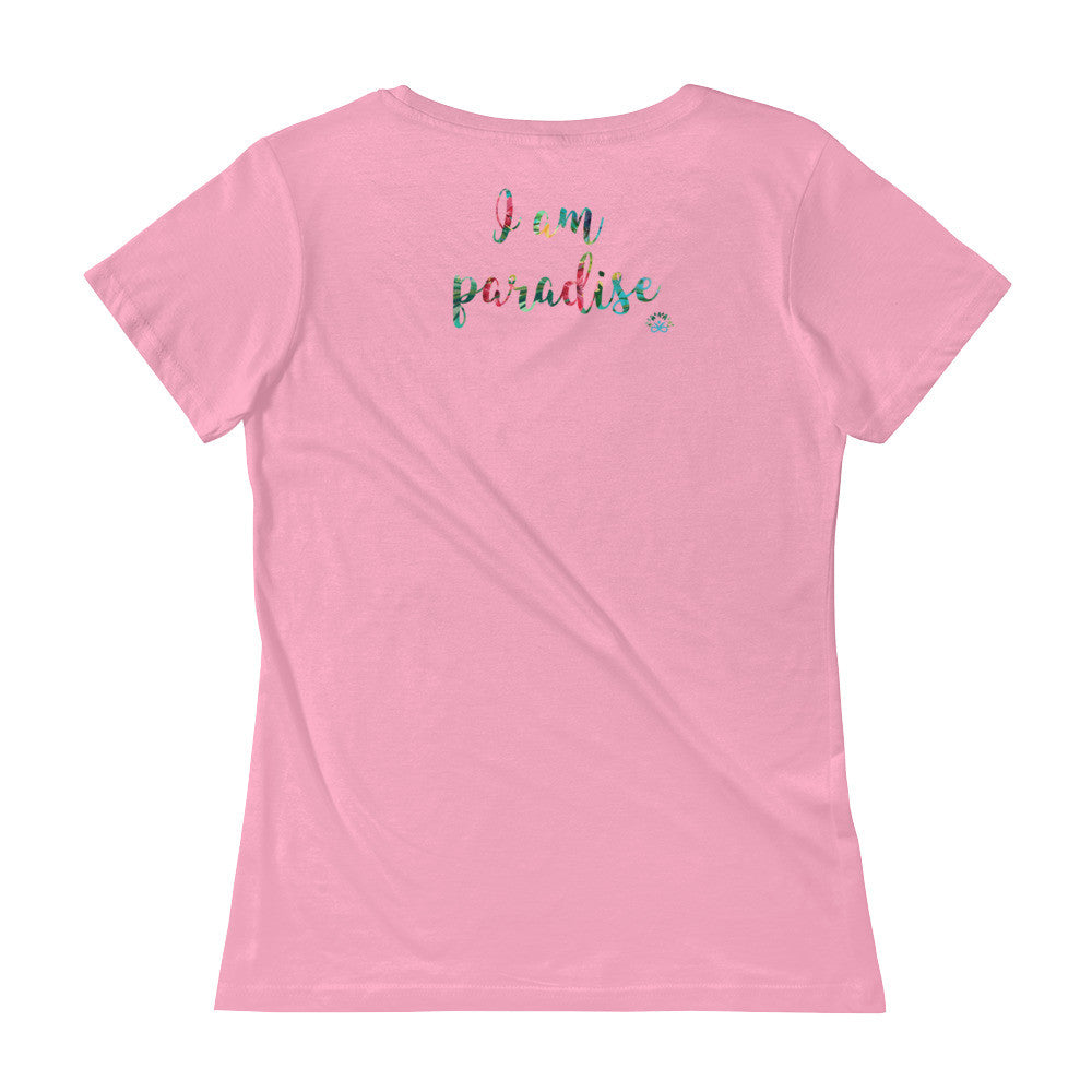 Women Scoopneck T-Shirt "I am Paradise"