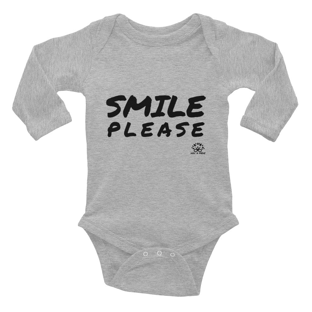Infant Long Sleeve Bodysuit "Smile Please"