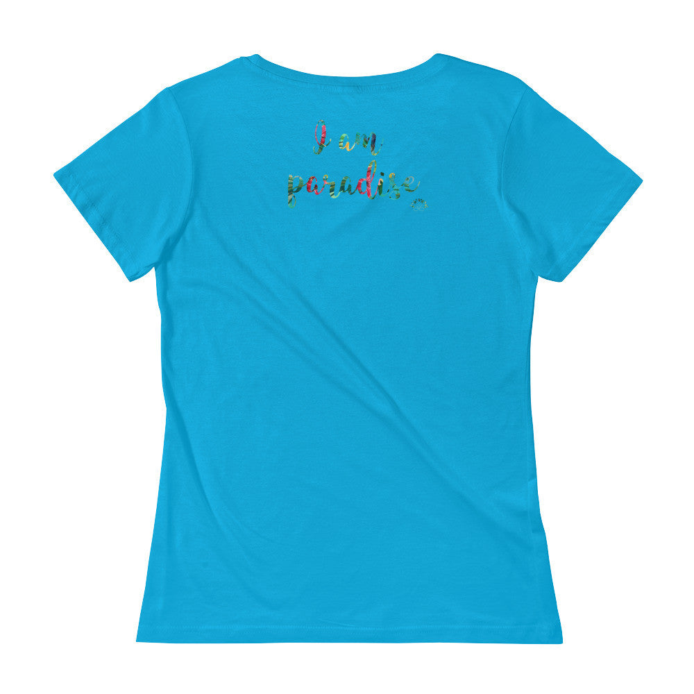 Women Scoopneck T-Shirt "I am Paradise"