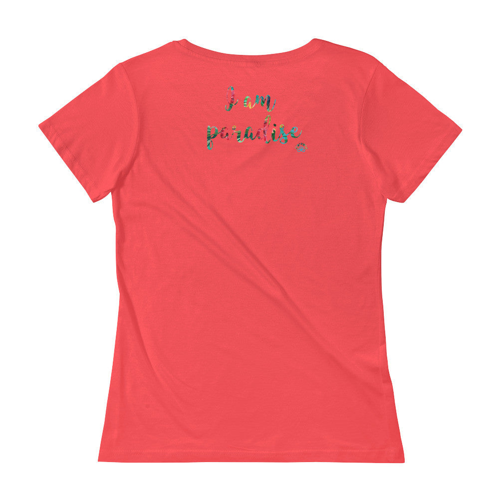 Women Scoopneck T-Shirt "I am Paradise"