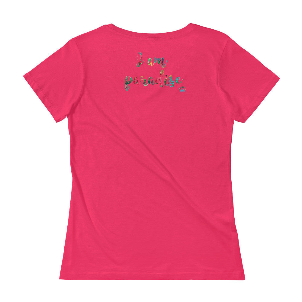 Women Scoopneck T-Shirt "I am Paradise"