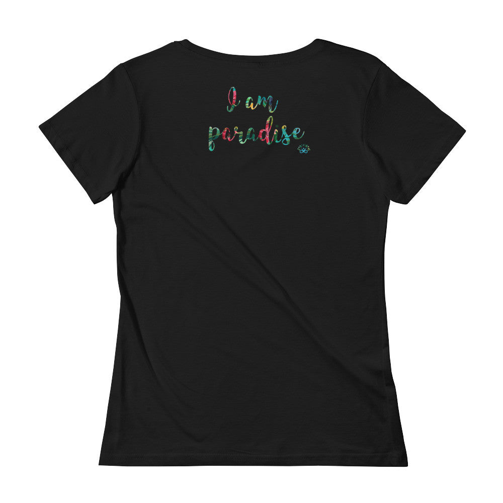 Women Scoopneck T-Shirt "I am Paradise"