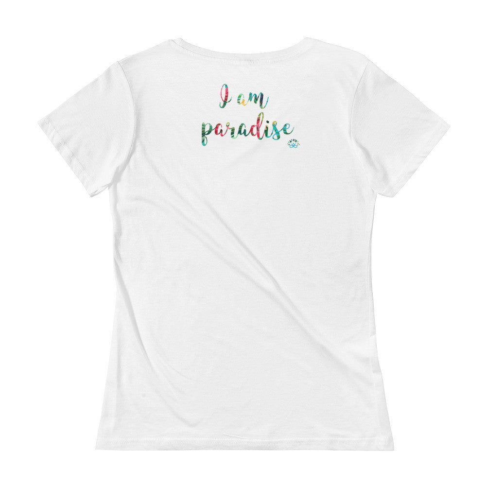 Women Scoopneck T-Shirt "I am Paradise"
