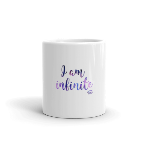 White Glossy Mug "I AM INFINITE"