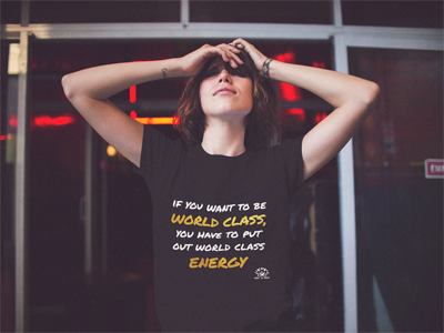 Woman T-Shirt "Be World Class - Gold"