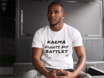 Men T-Shirt "Karma fights my battles"