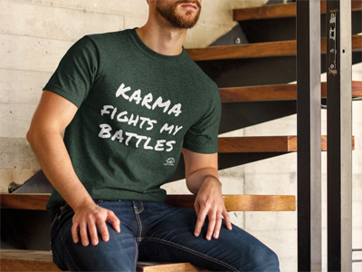 Men T-Shirt "Karma fights my battles"