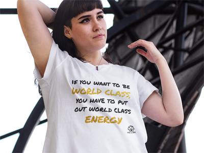 Woman T-Shirt "Be World Class - Gold"